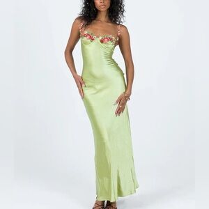 Princess Polly Green Flower Kenzie Maxi Dress